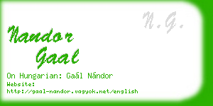 nandor gaal business card