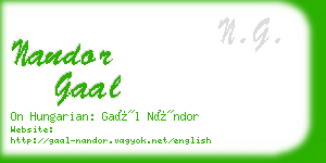 nandor gaal business card